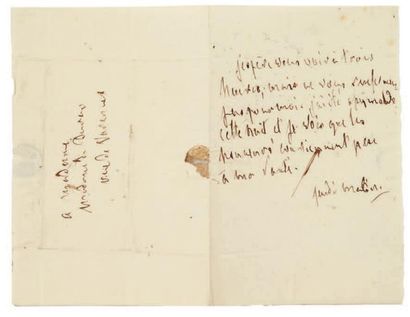 François de CHATEAUBRIAND 4 Lettres autographes, [vers 1815?], à la duchesse de Duras;...