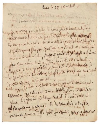 François de CHATEAUBRIAND Lettre autographe, Paris 23 juin 1816, à la duchesse de...