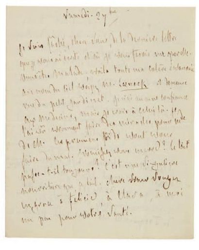 François de CHATEAUBRIAND Lettre autographe, [château de Lonné] samedi 27 septembre...