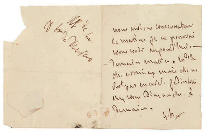 François de CHATEAUBRIAND 4 Lettres autographes, [vers 1818?], à la duchesse de Duras;...