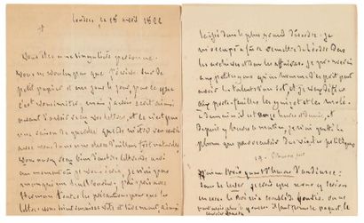 François de CHATEAUBRIAND 2 Lettres autographes, Londres 18-23 avril 1822, à la duchesse...