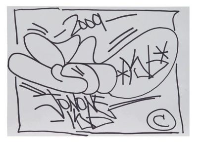 JONONE Sans titre, 2009 Feutre noir sur papier. Signé et daté. H_20,5 cm L_29,5 ...