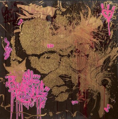 SUN 7 (né en 1977) Keith Haring, crack is walk, 2008 Peinture acrylique sur toile....