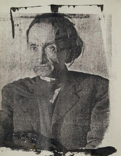 CYRIL MAZARD Portrait Sérigraphie et peinture sur papier. H_60 cm L_45 cm