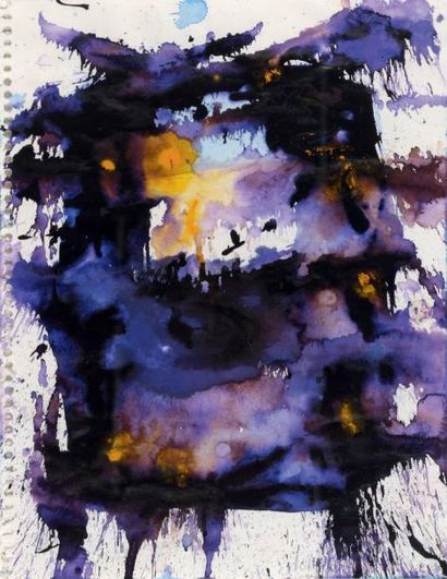 Sam Francis (1923-1994) SF 90-116, ca 1990 Aquarelle et acrylique sur papier. Cachet...