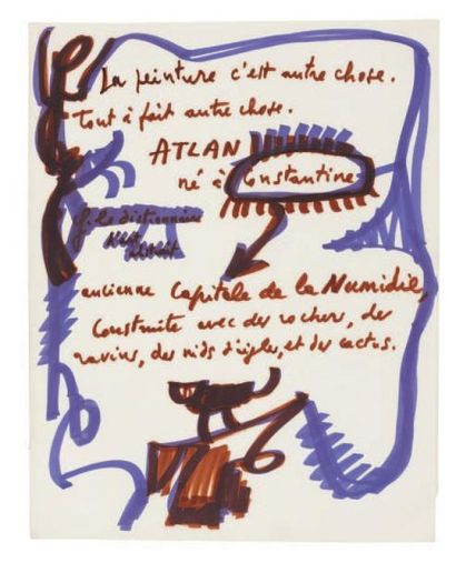Jean-Michel Atlan (1913-1960) Projet de couverture Feutre sur papier. H_31,5 cm L_24,5...