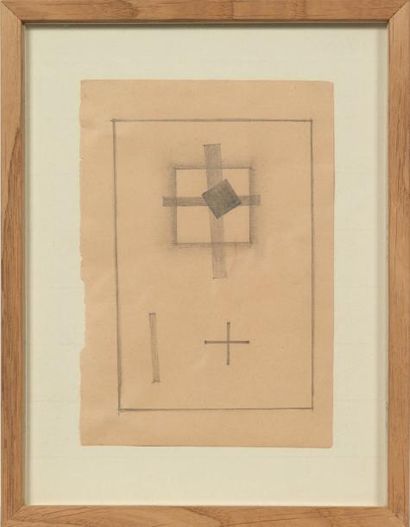 KASIMIR MALEVICH (1878-1935) Suprematist cross, 1917-1918 Mine de plomb sur papier....