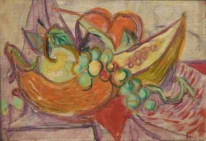 Pierre TAL-COAT (1905-1985) Nature morte aux raisins, 1941 Huile sur toile. Signée...