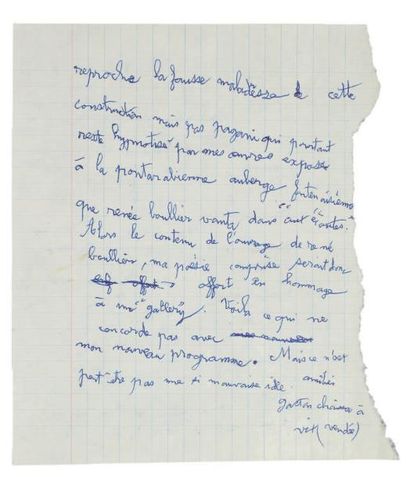 CHAISSAC Gaston 2 Lettres autographes signées, Vix (Vendée) [vers 1962-1964], à un...