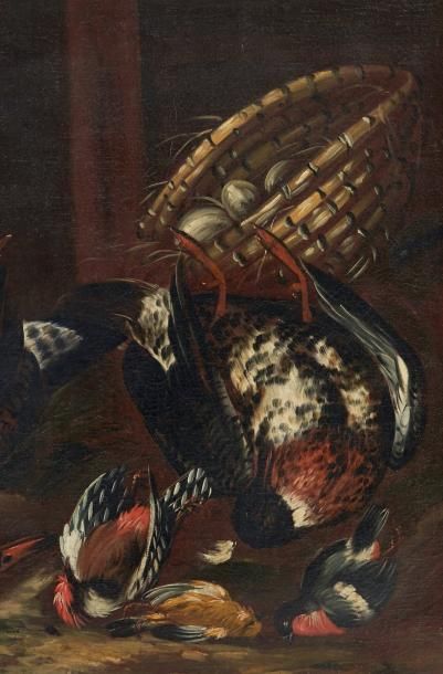 ATTRIBUÉ À JACOB VAN KERCKHOVEN (VERS 1637 - 1712) Nature morte aux oiseaux Toile....