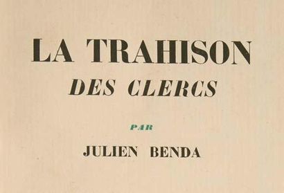 BENDA (Julien) La Trahison des clercs. Paris, Bernard Grasset, 1927. Petit in-4,...