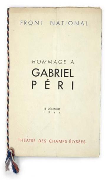 ÉLUARD (Paul) Gabriel Péri. Sans lieu ni date [vers 1943-1944]. Poème autographe...