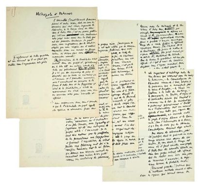 HERRIOT (Edouard) Métropole et Outremer. Sans lieu ni date [1945]. Manuscrit autographe...