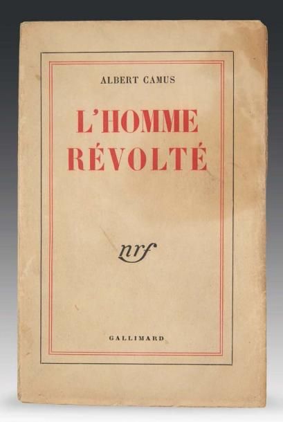 CAMUS (Albert) L'Homme révolté. Paris, Gallimard, 1951. In-12, broché: étui en demi-maroquin...