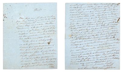SCHOELCHER (Victor) Lettre adressée à Victor Hugo. Sans lieu ni date [Londres, décembre...