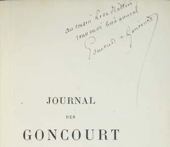 GONCOURT (Jules et Edmond) Journal. Mémoires de la vie littéraire. Paris, G. Charpentier,...