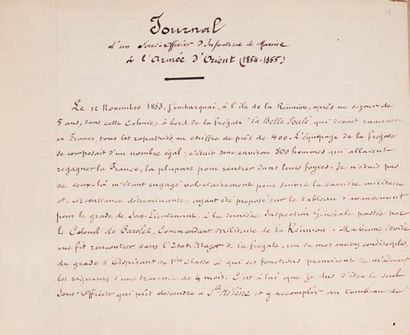 null JOURNAL D'UN SOUS-OFFICIER D'INFANTERIE DE MARINE A L'ARMEE D'ORIENT (1854-1855)....