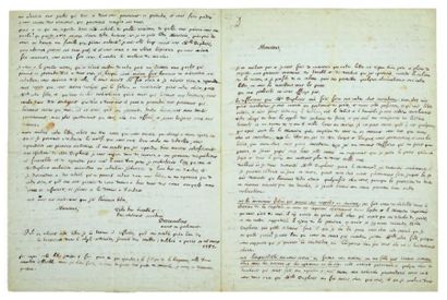 DESMOULINS (Camille) Lettre à M. Duplessis. Paris, 26 (16 ?) mars 1787. Lettre autographe...