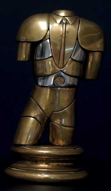 Miguel BERROCAL (1933-2006) Torse Manolete, 1975-1977 Bronze poli, métal blanc (25...