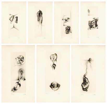 Fred DEUX (1924) Gris, 1978 7 gravures sur papier. Signature en bas à droite. 100...