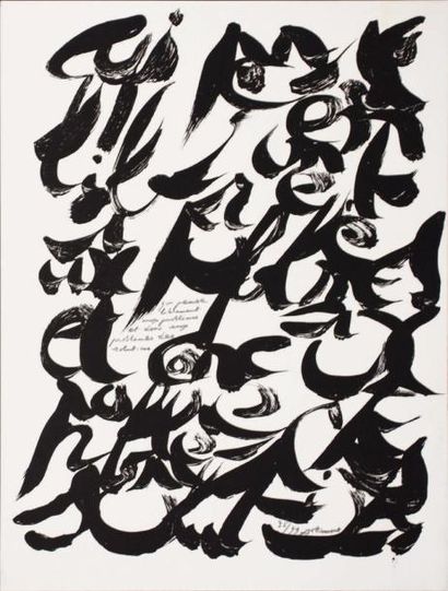 Christian Dotremont (1922-1979) Sans titre, circa 1970 Lithographie sur papier. Légende...