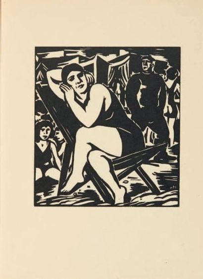 MASEREEL (Frans) La Sirène. Vingt-huit bois gravés. Paris, Pierre Vorms, 1932. In-4,...