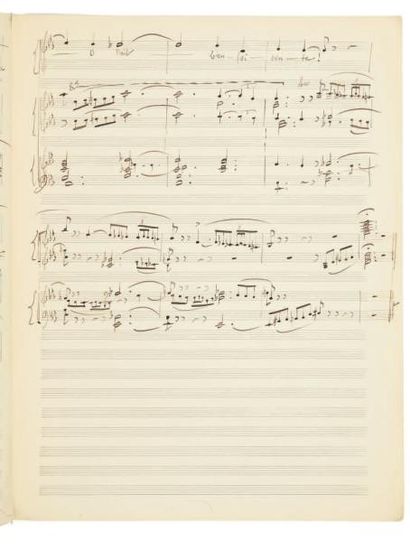 RAVEL Maurice (1875-1937) Manuscrit musical autographe, [La Nuit]; 8 pages in-fol....