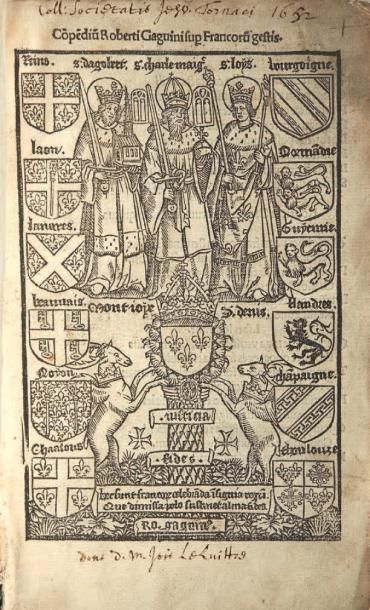 GAGUIN (Robert) Compendium super Francorum gestis. Paris, Thilman Kerver, 1507. In-8...