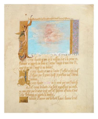 CHAPLIN Arthur (1869-1935) peintre Manuscrit autographe signé, calligraphié et orné...