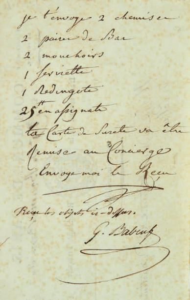 BABEUF (François-Noël dit Gracchus, 1764-1797) Pièce signée avec apostille autographe,...