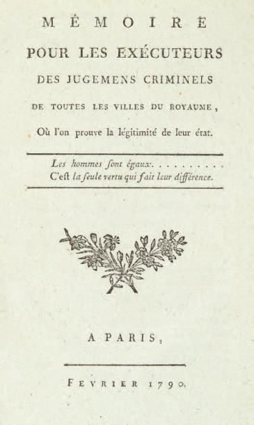 [SANSON]. MATON DE LA VARENNE (Pierre Anne Louis de) Mémoire pour les exécuteurs...