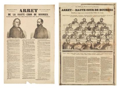  [AFFICHES]. Ensemble de 6 placards illustrés, publiés en 1848 et 1849. Bel ensemble...