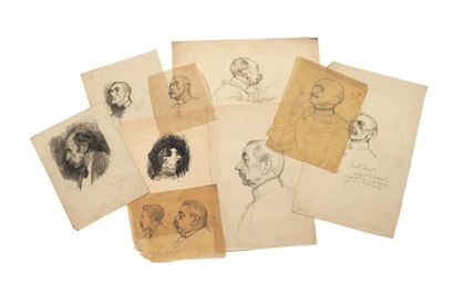 null [DREYFUS]. LAURENS (Paul-Albert). Ensemble de 44 dessins et gravures. 1899....