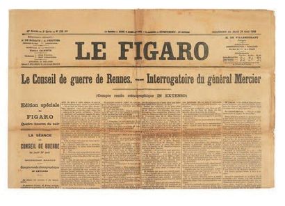 null [DREYFUS]. 14 numéros ou suppléments du journal Le Figaro, 21 avril-25 août...