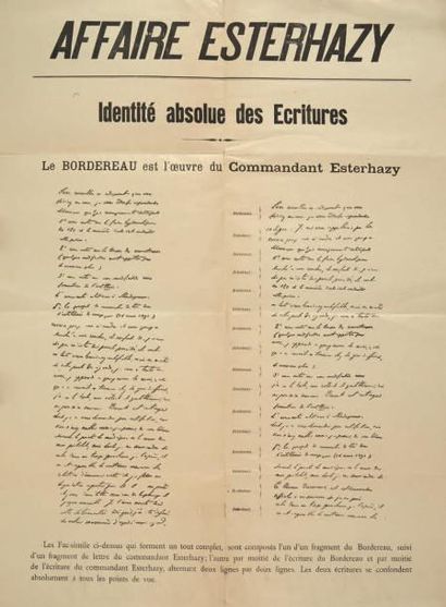 null [DREYFUS]. 5 documents imprimés ou fac-similés. Affiche: Affaire Esterhazy....