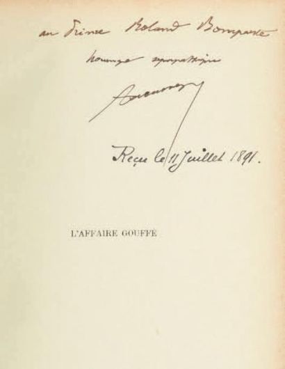 LACASSAGNE (Alexandre) L'Affaire Gouffé. Lyon, Storck, et Paris, Masson, 1891. In-8,...