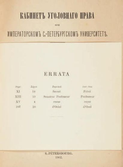 [MUSÉES CRIMINELS] Ensemble de 3 catalogues de musées criminels. 1891-1977. 3 volumes...