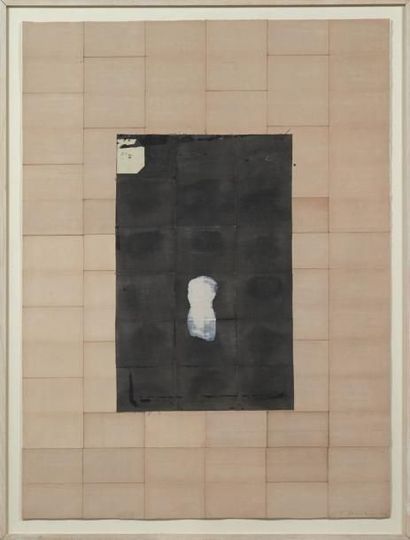 James BROWN (né en 1951) Untitled, 1990 Collage de tissus et peinture sur toile....