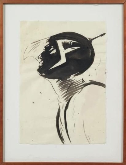 YOSHITAKA AMANO (NÉ EN 1952) Untitled, 2003 Encre Sumi sur papier Japon. H_52 cm...