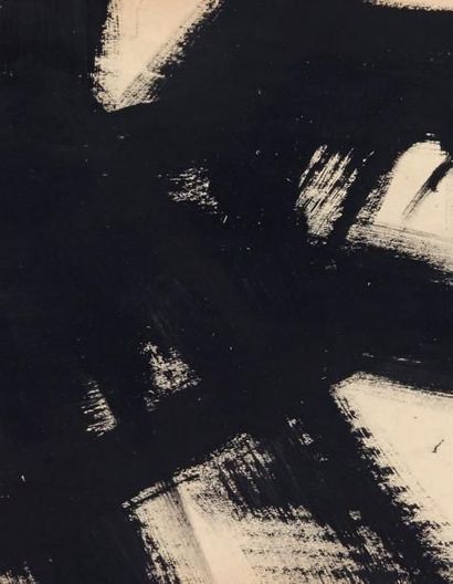 Franz KLINE (1910-1962) Untitled, ca 1959 Encre noir sur papier. Signée en bas à...