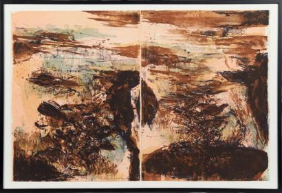 ZAO WOU-KI (1921-2013) Sans titre, ca 1978 Lithographie en couleurs. Épreuve d'artiste...