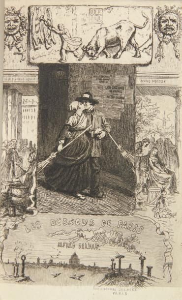 DELVAU (Alfred) Les Dessous de Paris. Poulet-Malassis, 1862. In-12, demi-veau blond,...
