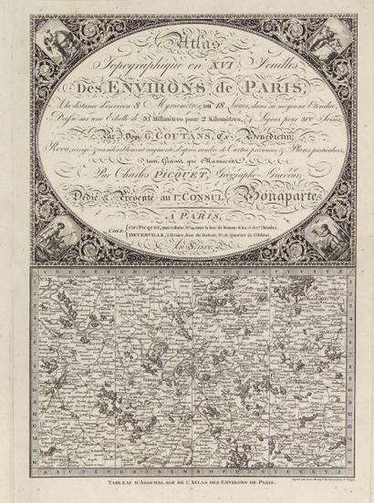 PICQUET (Charles) & COUTANS (Guillaume) Atlas topographique en XVI feuilles des environs...