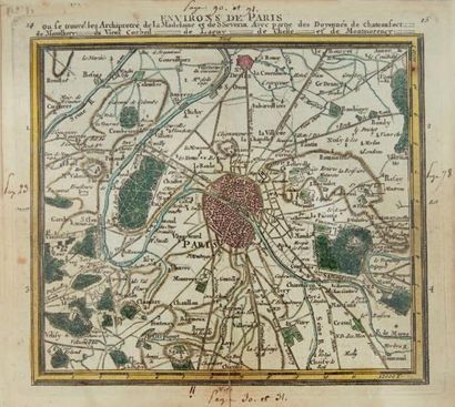 DESNOS (Louis-Charles) Almanach des environs de Paris, contenant la topog.phie de...