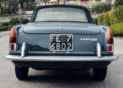 FIAT 1500 Cabriolet 1965TITRE DE CIRCULATION ITALIEN La dolce vita vue par Pininfarina...