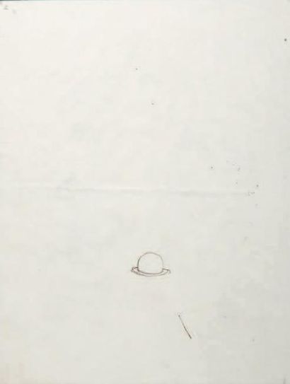 René MAGRITTE (1898-1967) Encre sur papier Grande étude Papier, bi-face. H_27 cm...