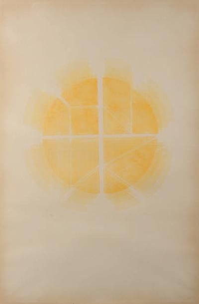 POL BURY (1922-2005) Disque jaune éclaté Lithographie Signée en bas à droite et numérotée...