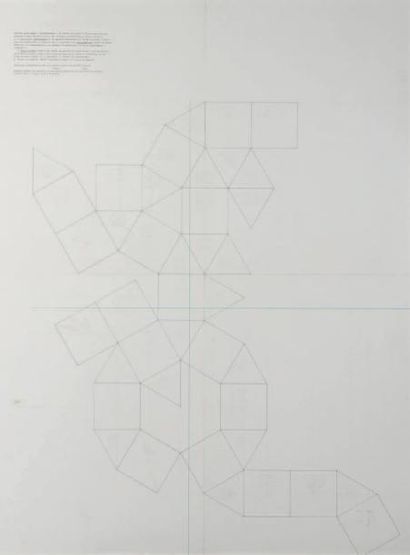 BERNARD QUEECKERS (1950) Formes géométriques, 1974 Dessin sur papier. H_120 cm L_90...