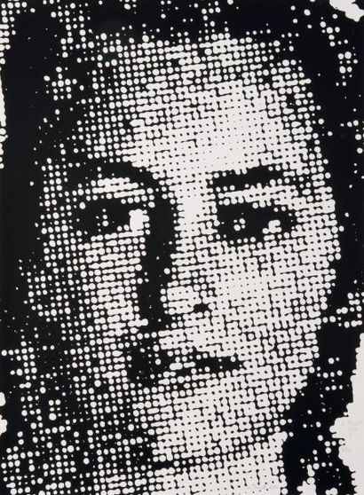XAVIER TRICOT (1955) Paola, close up, 2000 Sérigraphie en noir sur papier Arches...