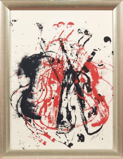 ARMAN (1928-2005) Violons rouges et noirs Lithographie signée et numérotée AP 13/30...